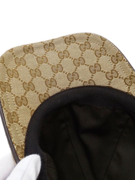 Gucci Cap Web Striped GG Canvas Baseball Beige Brown main image 11